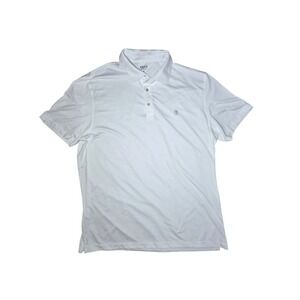 Izod Golf White Short Sleeve Men's Relaxed Fit Mesh Polo Top W Logo XL